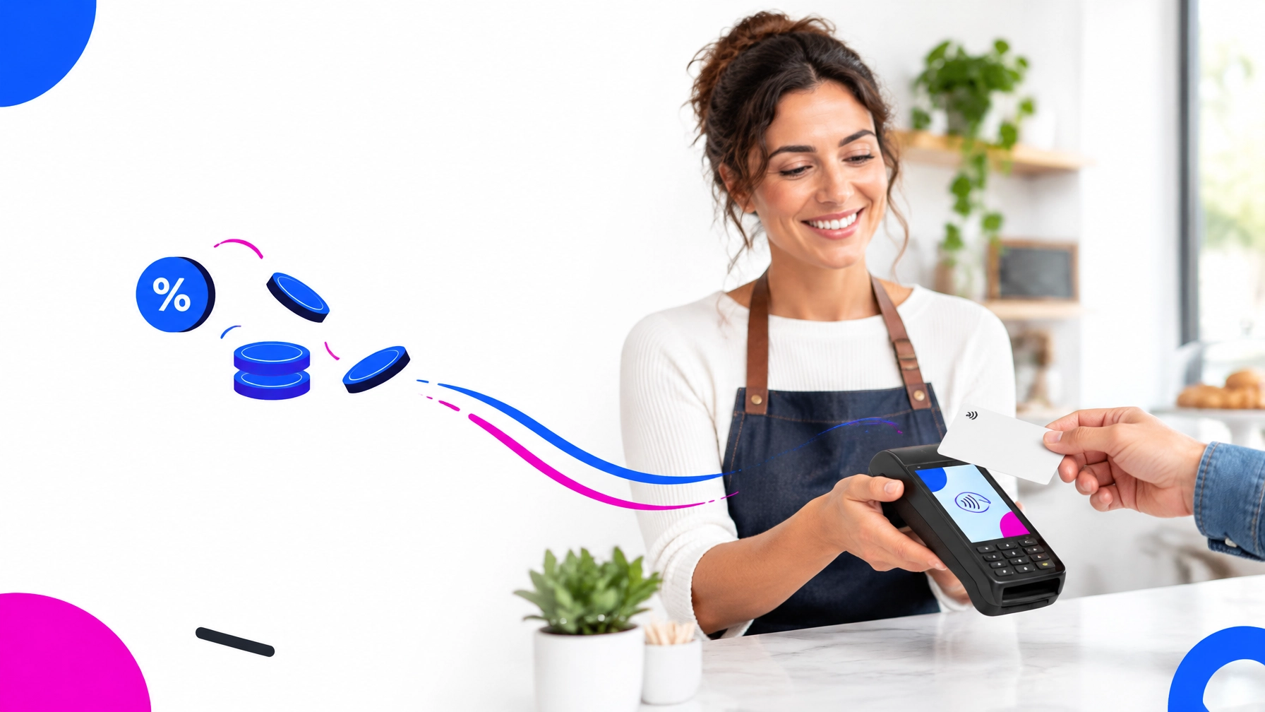 customer paying with card